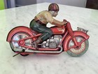 Vintage Technofix Ge 258 German Tin Toy Racer Motorcycle  No 4