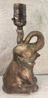Vintage Cast Metal Elephant Trunk Up Boudoir Electric Table Lamp P r