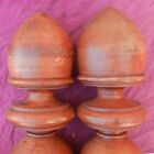 Antique Set  2 Salvaged Beautiful Furniture Posts Or Acorn Finials 17  Tall