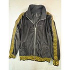 Version 2 Tracksuit Women s S Black Gold Greek Key Velour Zip Jacket Joggers
