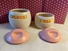 Vtg Step 2 Play Kitchen Cannisters W pink Lids  Imaginative Play  Child Size Htf