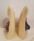 Rare Vintage Set Of Pirates Ship Wood  Hand Painted Pirate  Book Ends 8 