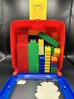 Vintage Mega Bloks Building Blocks Lot With Rolling Case 155 Pieces