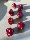 Ultra Rare Chessex Phantom Cranberry Dice Set -  Chx 27484 - Full Set - Oop   