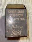 Antique Tin Adv  Drive A Buick Trash Can Ashtray Give Away Salesman Sample Sign