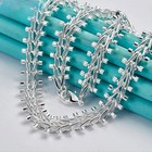 925 Solid Sterling Silver Double Round Bead Chain 5mm Necklace For Men Women