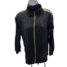 Akademiks Track Jacket Boys M 10 12 Black Gold Excellent Full Zip Streetwear