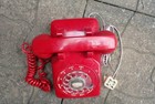 Stromberg Carlson Rotary Dial Telephone Bright Red Bat Phone With Cord Usa Made