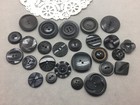 Vintage Black Plastic Button Lot 26 Art Deco1 1 8 -1 2  Sewing Clothes
