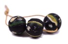 3 Ghost Venetian Black Trade Beads