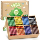 200 Jumbo Crayons Bulk Set - 8 Washable Colors  Non-toxic Art Supplies For Kids