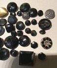 Vintage Lot Of Black Glass Buttons