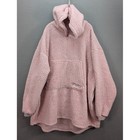 The Comfy Teddy Bear Quarter Zip Sherpa Wearable Blanket Hooded Comfy Cozy Pink