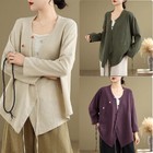 Womens Traditional Tops Shirts Blouse T-shirts Cardigan Irregular Asymmetric