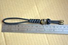 550 Paracord With Retro Brass Skull Bead Vampire Knife Lanyard Black
