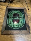 Heineken Beer Advertising Wood Framed Glass Mirror Style Sign Holland 19   