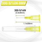 30 Gauge 5 16 Inch Needle With Caps  Sterile Disposable Luer 30g Inch 
