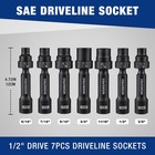 Workpro 1 2  Drive Driveline Limited Clearance Socket 12-point Sae Swivel Socket