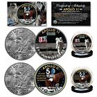 Apollo 11 50th Anniversary Man On Moon Genuine Eisenhower Dollar Nasa 2-coin Set