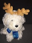 Dan Dee Soft Plush Stuffed Cream Reindeer Blue Snowflake Scarf 14  Tall Holiday