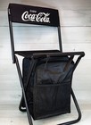 Vintage Coca-cola Folding Chair W Insulated Cooler Black Metal Nylon 24 X 12 