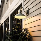 14  Warm Gray Outdoor Barn Light Sconce Gooseneck Farmhouse Fixture Wet Rated