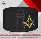 Masonic Master Mason Blue Lodge Crown Cap     Black Freemason Regalia Hat