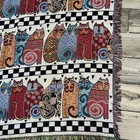 Vintage Cat Woven Tapestry Blanket  Afghan Decorative Cat Throw