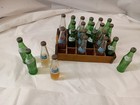 Vintage Wooden Crate Of 24 Miniature Sprite And Fanta 3  Glass Bottles 