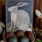 Primitive Farm Vintage Folk Style Print The Hare 1834 Bunny Rabbit Easter Sign