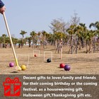 New 8 Player Croquet Set 32in Regulation 28in Wood Mallets Backyard Game Kit