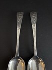 2 Godbehere Wigan Boult Sterling Silver Serving Spoons Old English 1801 112g