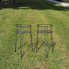 Pair Of Vintage Mid-century Modern Stackable Hairpin Leg Iron Plant Stands 21 h