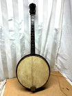 Antique Ca 1920s Or 30 s Tenor Banjo Custom Hand Painted Viking Ships 4 String
