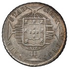 1821 R Brasil  R - Rio De Janeiro Silver 640 Reis Pcgs Au58 Gold Shield -rare