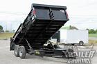 New 7 X 14 14k Gvwr Hydraulic Power Up   Down Dump Trailer Equipment Hauler