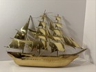 Vintage Brass Sailing Ship Model Nautical 19    Handmade Sail Boat
