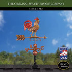 Bantam Red Rooster Weathervane - Pure Copper Hand Multi-color Patina