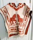 Mexican Gaban Blanket Poncho Adult Horse Themed Can Be Reversed Wool Cotton