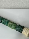 Vintage Chinese Carved Jade Faces Totem Calligraphy Brush 12 