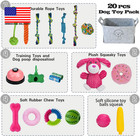 20pcs Puppy Chew Toys For Teething  Dog Chew Rope Toys  Pet Dog Toothbrush  Trea