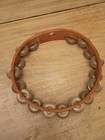 Antique Rare 10  Tambourine Staggered Double Rows