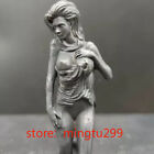 Chinese Old Bronze Copper Statue Hand Carved Sexuality Beauty Girl Figurine Gift