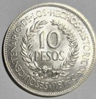 1961 90  Silver 10 Pesos Uruguay Revolution Against Spain Coin Unc