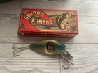Vintage Spinno Minno 604 Pastel Blue Gold Lure 4 Rib With Box     Scarce Color