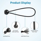 100 Pcs 6    9  Black Ball Bungee Bungie Cord Heavy Duty Canopy Tarp Tie Downs
