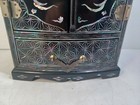 Japanese Black Lacquer Jewelry Box Mother-of-pearl Inlay Multiple Drawers