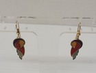Vintage Laurel Burch Kuchulu Peaceful Dove Vibrant Dangle Earrings--1990 s 