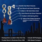 925 Silver And 10k Yellow Gold Garnet And White Lab Grown Diamond Dangle