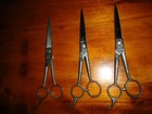 Lot Of 3  Vtg Carl Monkhouse Jr  7 Inch Sickledge Allegany Ny Barbers Scissors